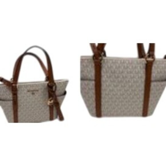 Michael Kors Sullivan Tote Bag  Vanilla Acorn Chic Convertible Style Logo Tassel - Picture 12 of 12